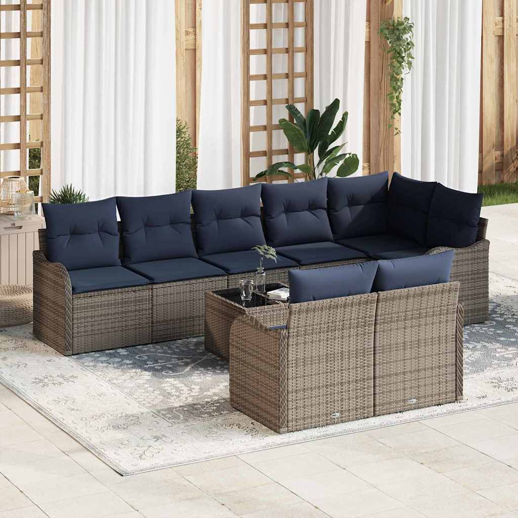 vidaXL Tuin Sofa Set 8 st Grijs poly rattan