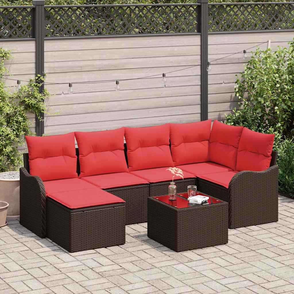 vidaXL Tuin Sofa Set 6 pcs Bruin poly rattan