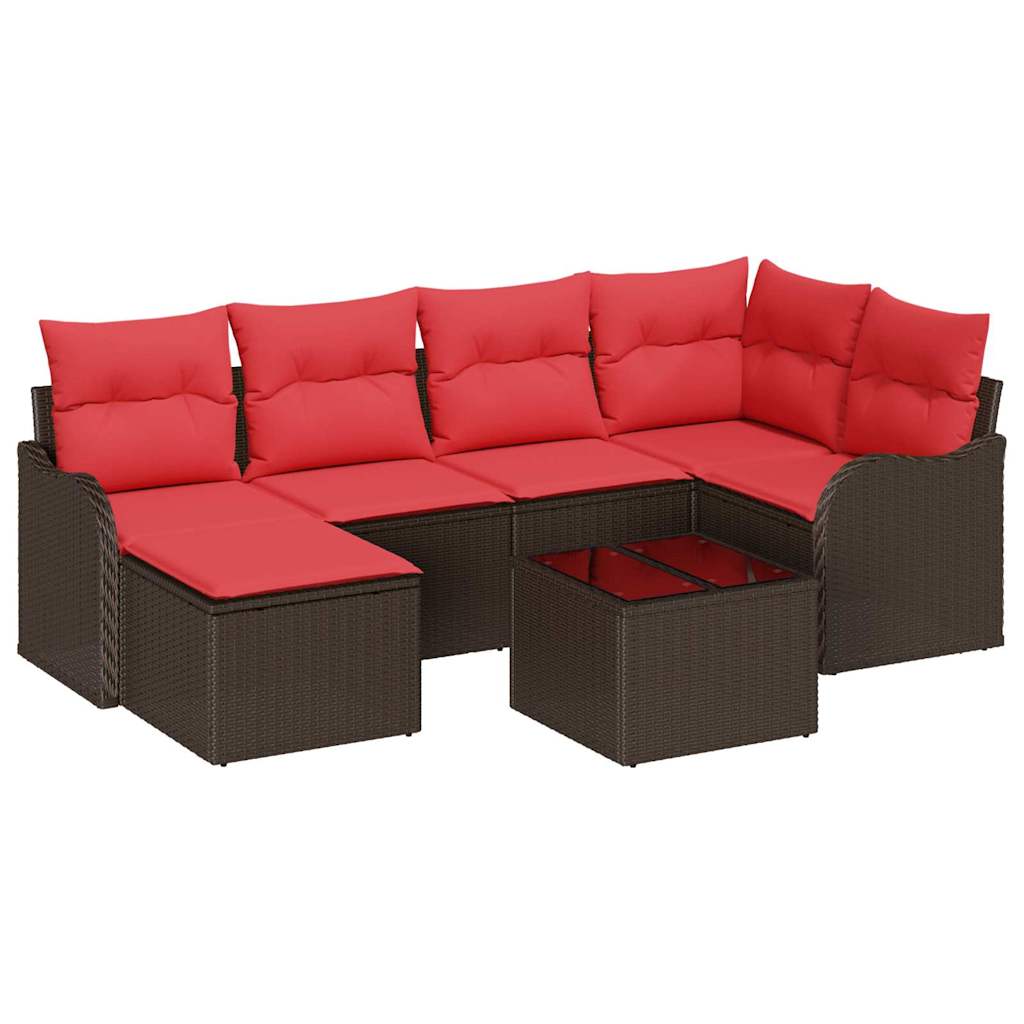 vidaXL Tuin Sofa Set 6 pcs Bruin poly rattan