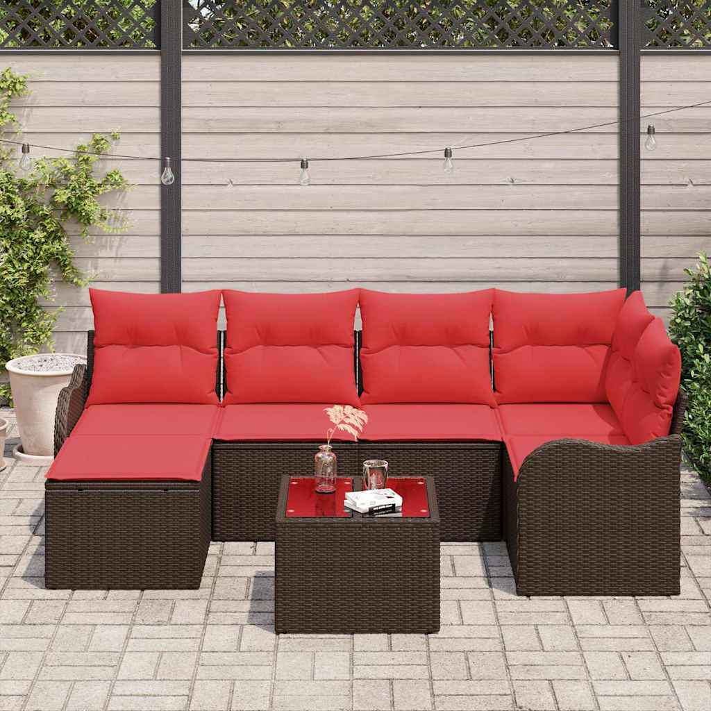 vidaXL Tuin Sofa Set 6 pcs Bruin poly rattan