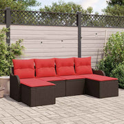 vidaXL Bankstel met kussen 6 pcs Bruin Polyester
