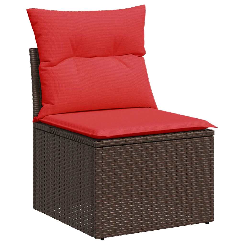 vidaXL Bankstel met kussen 6 pcs Bruin Polyester