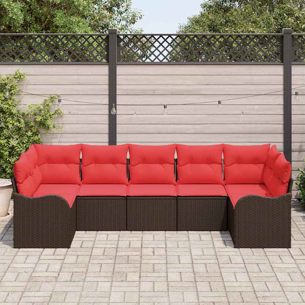 vidaXL Tuin Sofa Set Bruin poly rattan