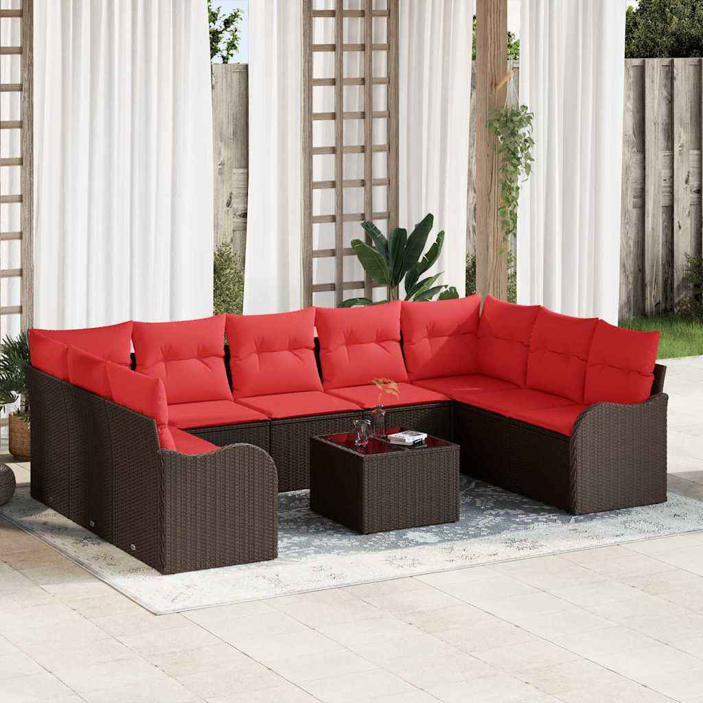 vidaXL Tuin Sofa Set Bruin poly rattan