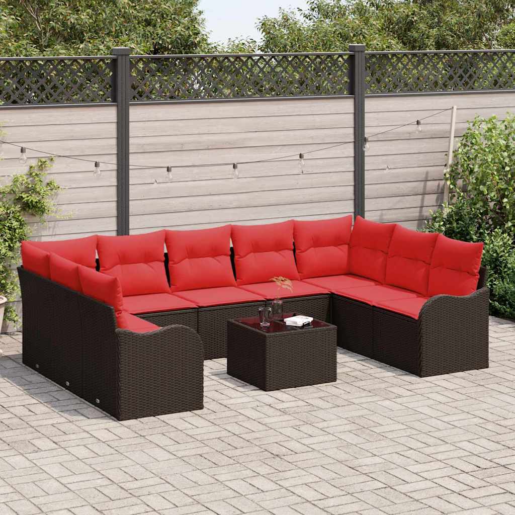 vidaXL Tuin Sofa Set Bruin poly rattan