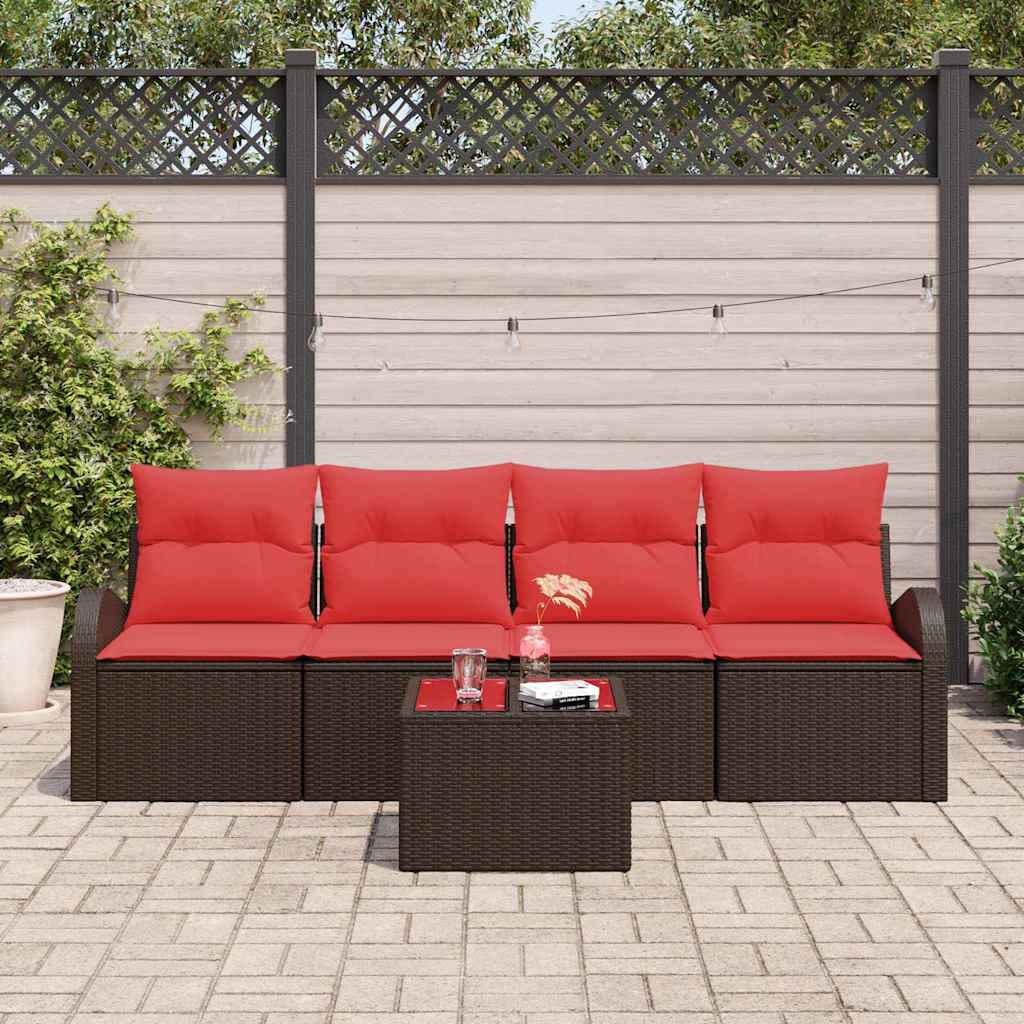 vidaXL Tuin Sofa Set Bruin 55 x 55 x 37 cm poly rattan