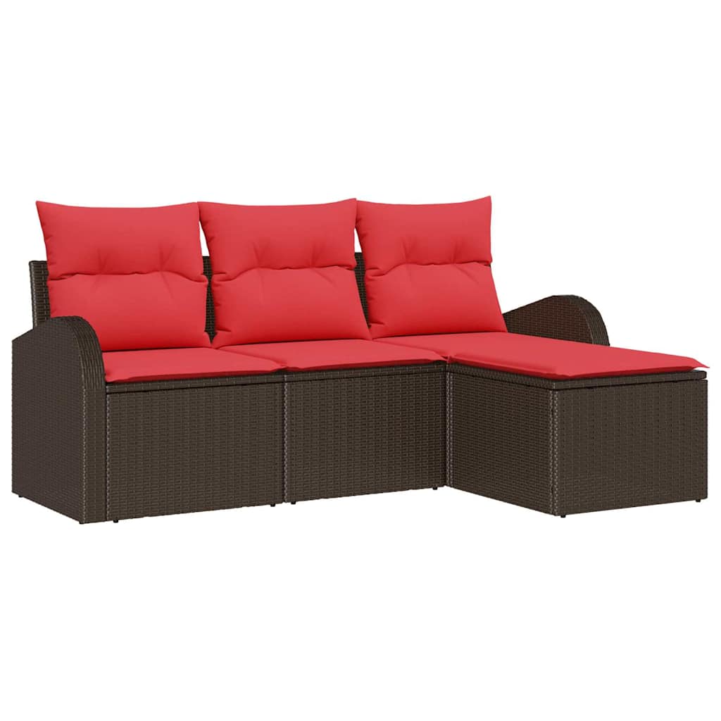vidaXL Tuin Sofa Set Bruin poly rattan