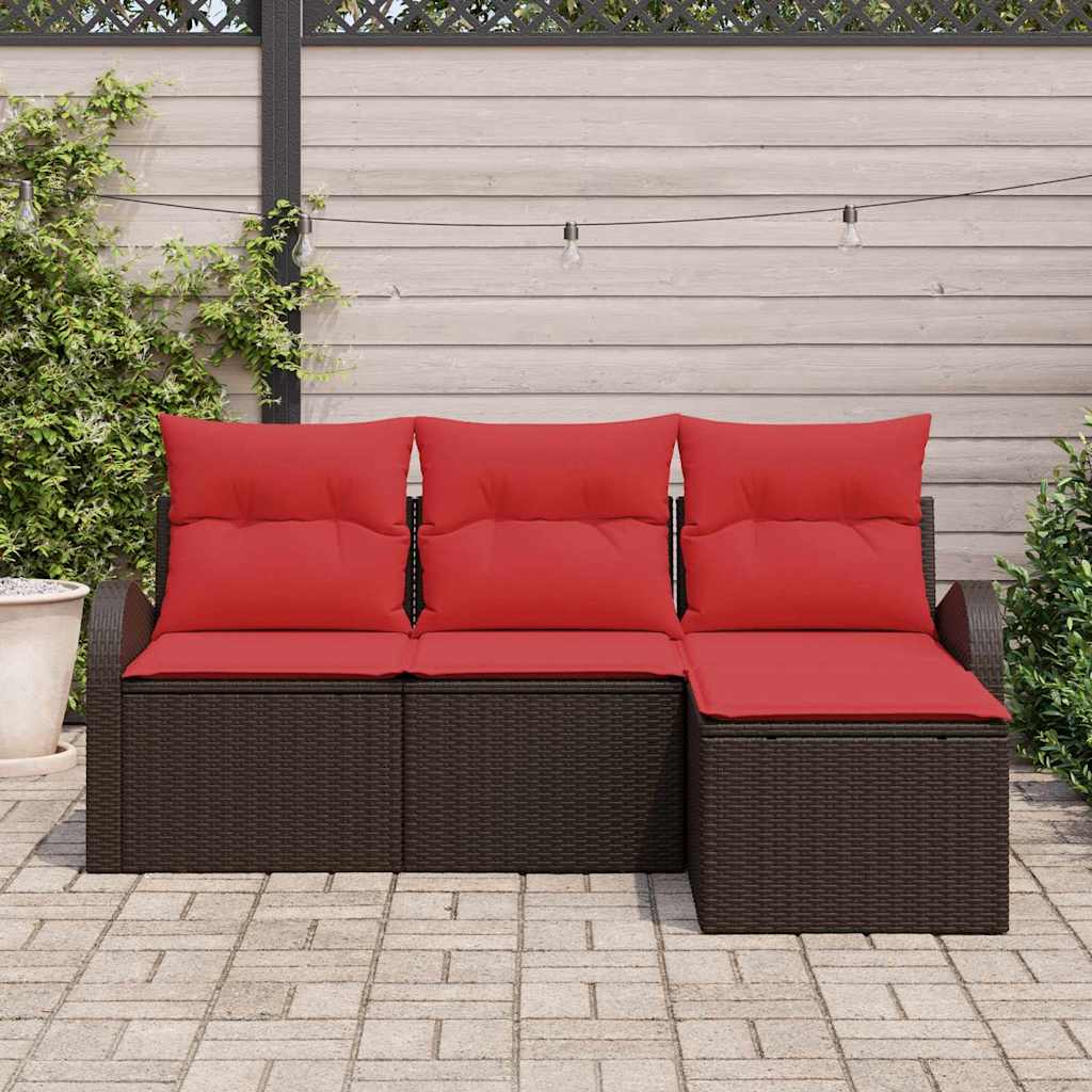 vidaXL Tuin Sofa Set Bruin poly rattan