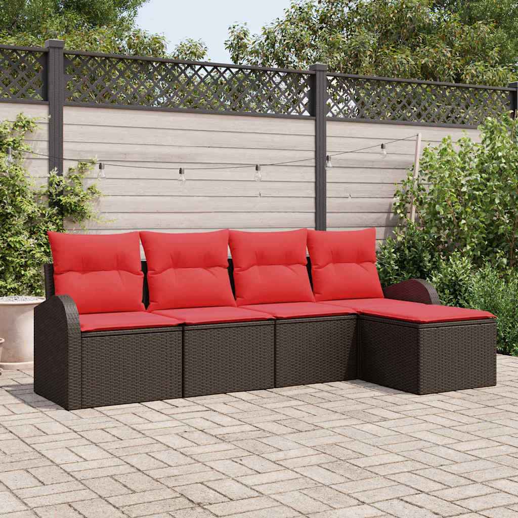 vidaXL Tuin Sofa Set 5 pcs Bruin poly rattan