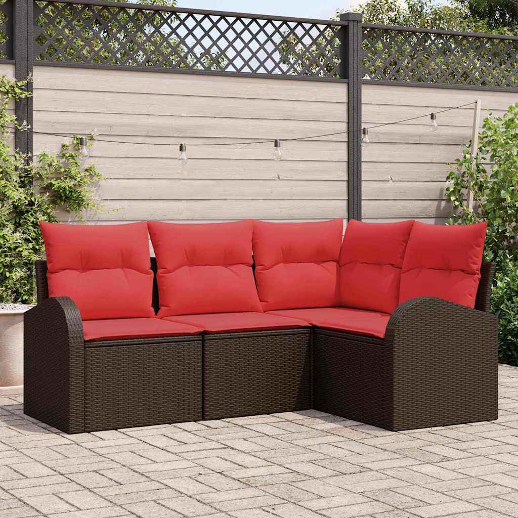 vidaXL Tuin Sofa Set Bruin poly rattan