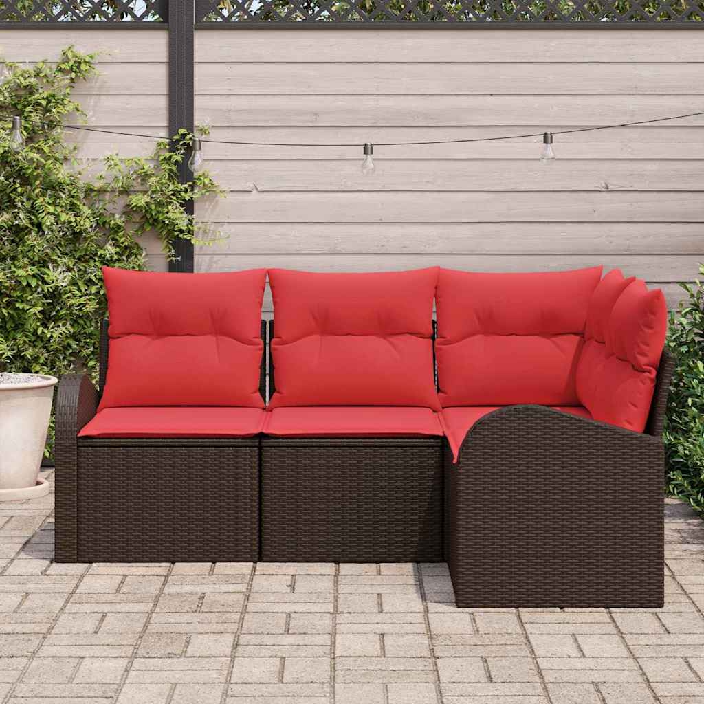 vidaXL Tuin Sofa Set Bruin poly rattan