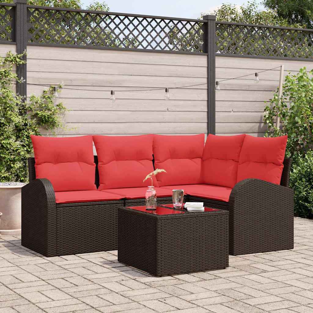 vidaXL Tuin Sofa Set Bruin poly rattan