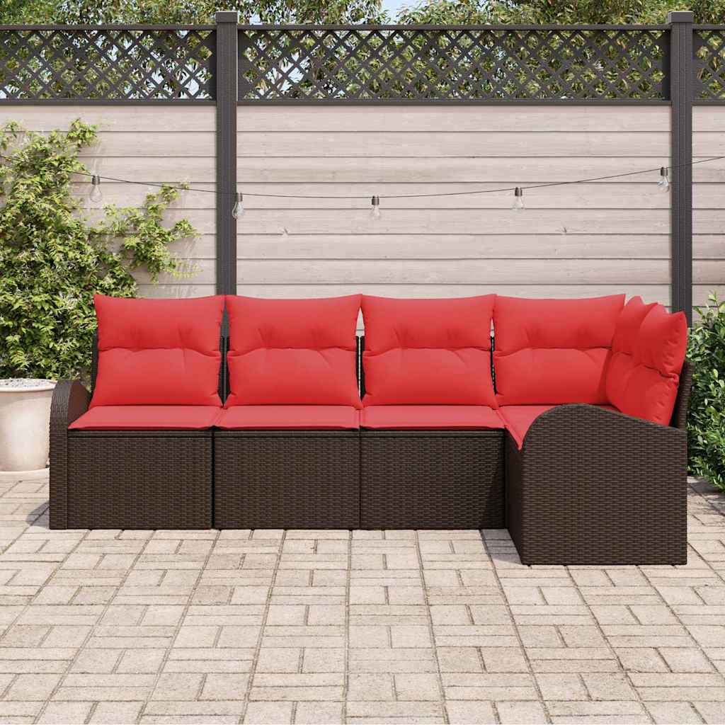 vidaXL Tuin Sofa Set 5 pcs Bruin poly rattan