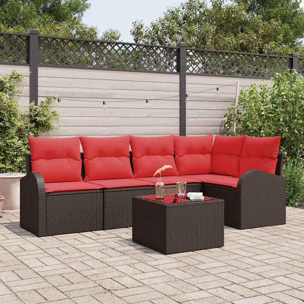 vidaXL Tuin Sofa Set 5 pcs Bruin poly rattan