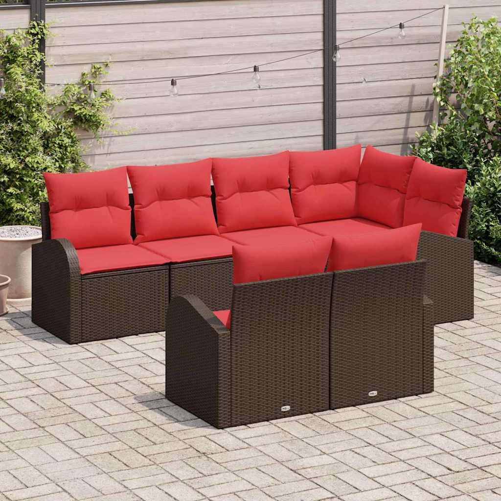 vidaXL Tuin Sofa Set Bruin poly rattan