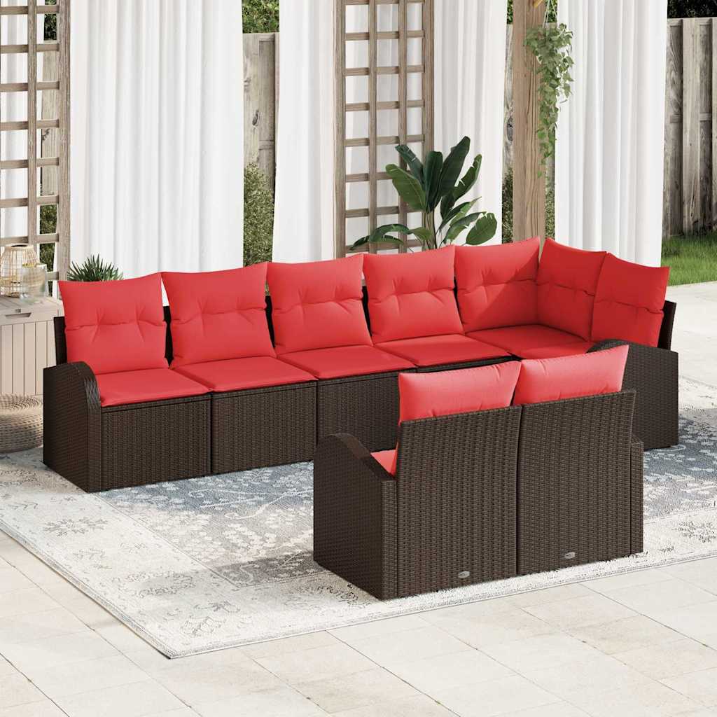 vidaXL Tuin Sofa Set Bruin poly rattan