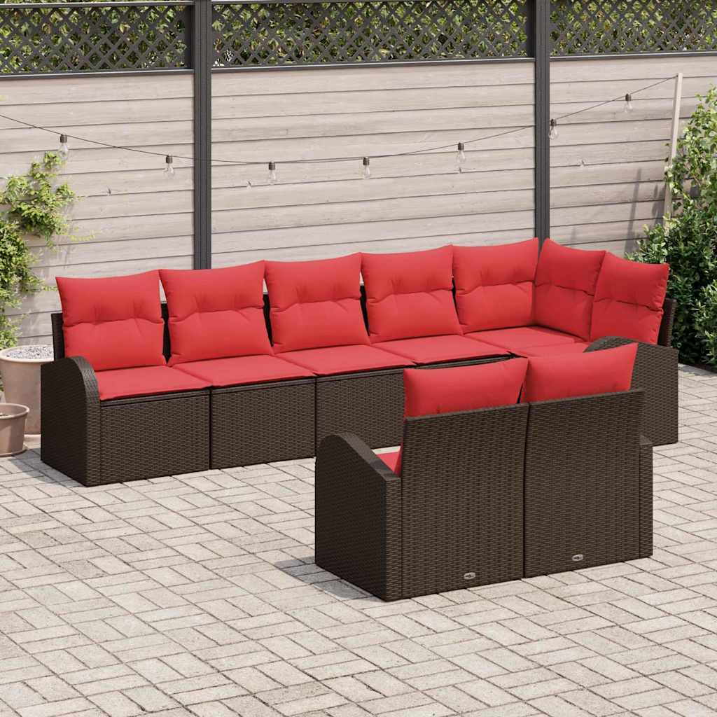 vidaXL Tuin Sofa Set Bruin poly rattan