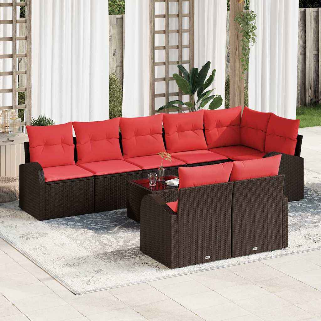 vidaXL Tuin Sofa Set Bruin poly rattan