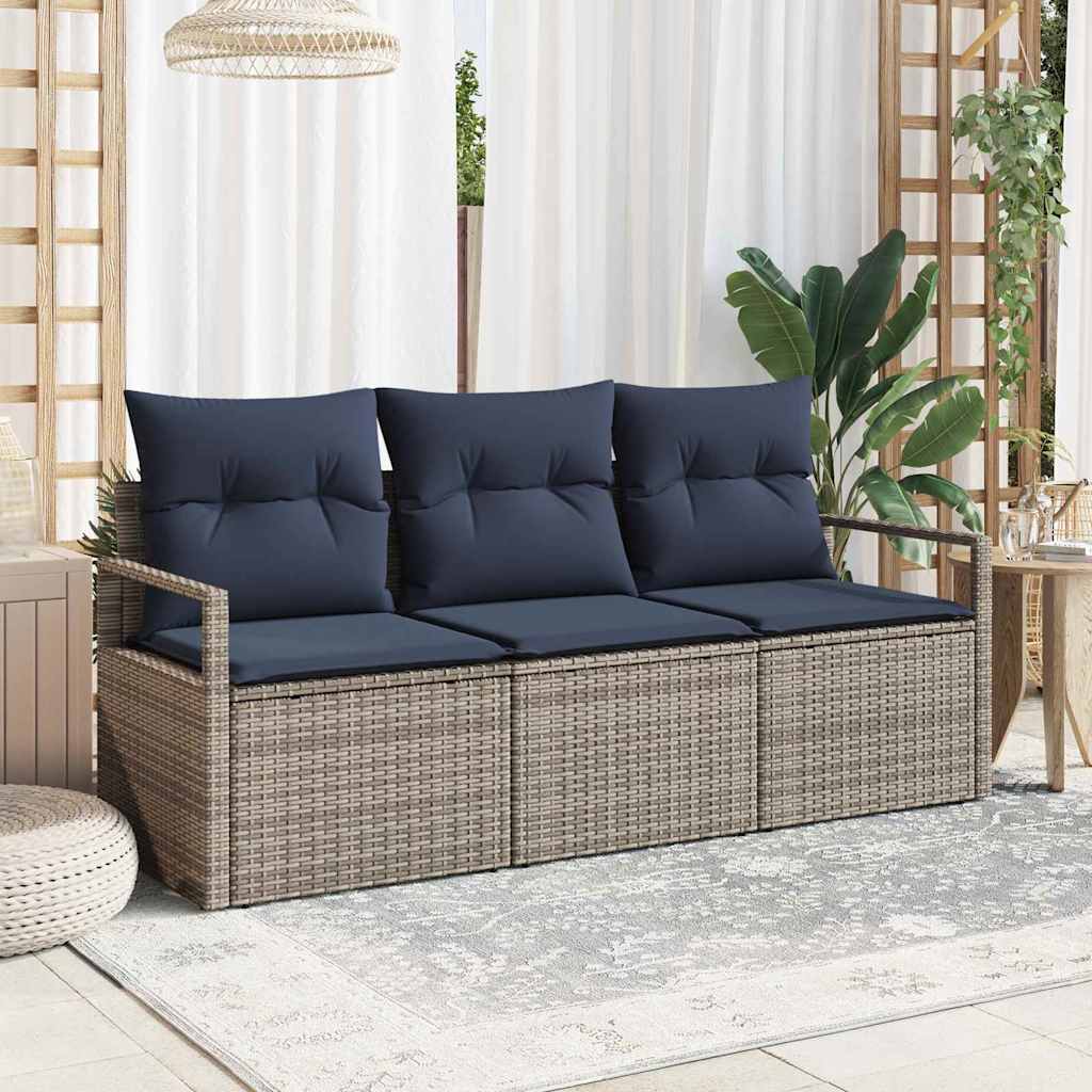 vidaXL Bankstel 3 pcs Bruin poly rattan