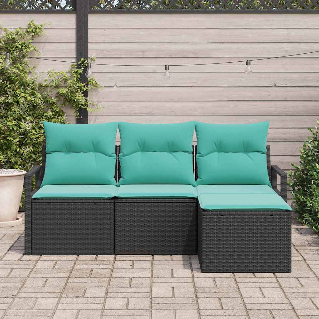vidaXL Bankstel 4 pcs Bruin poly rattan