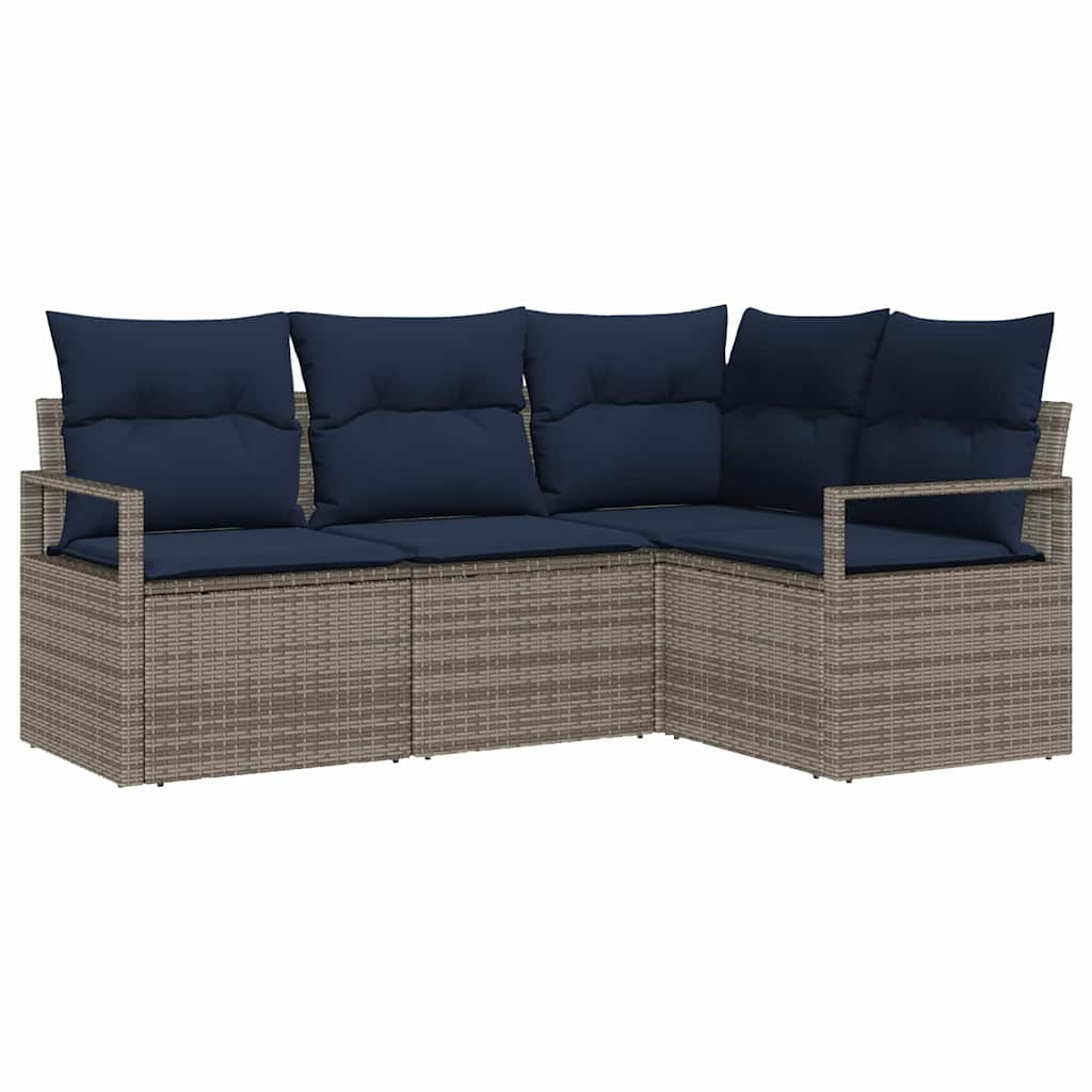 vidaXL Bankstel 4 pcs Bruin poly rattan