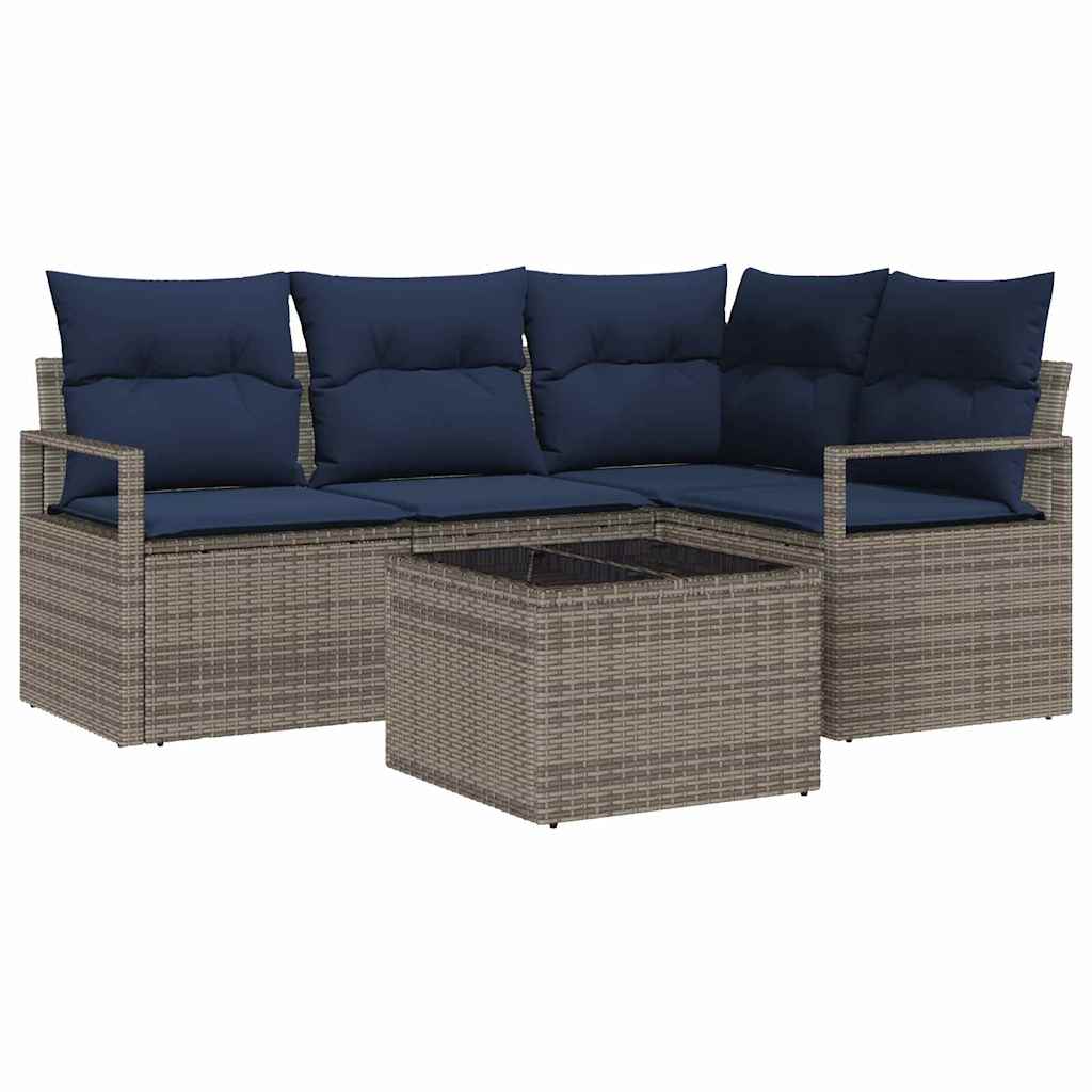 vidaXL Bankstel 4 pcs Bruin poly rattan