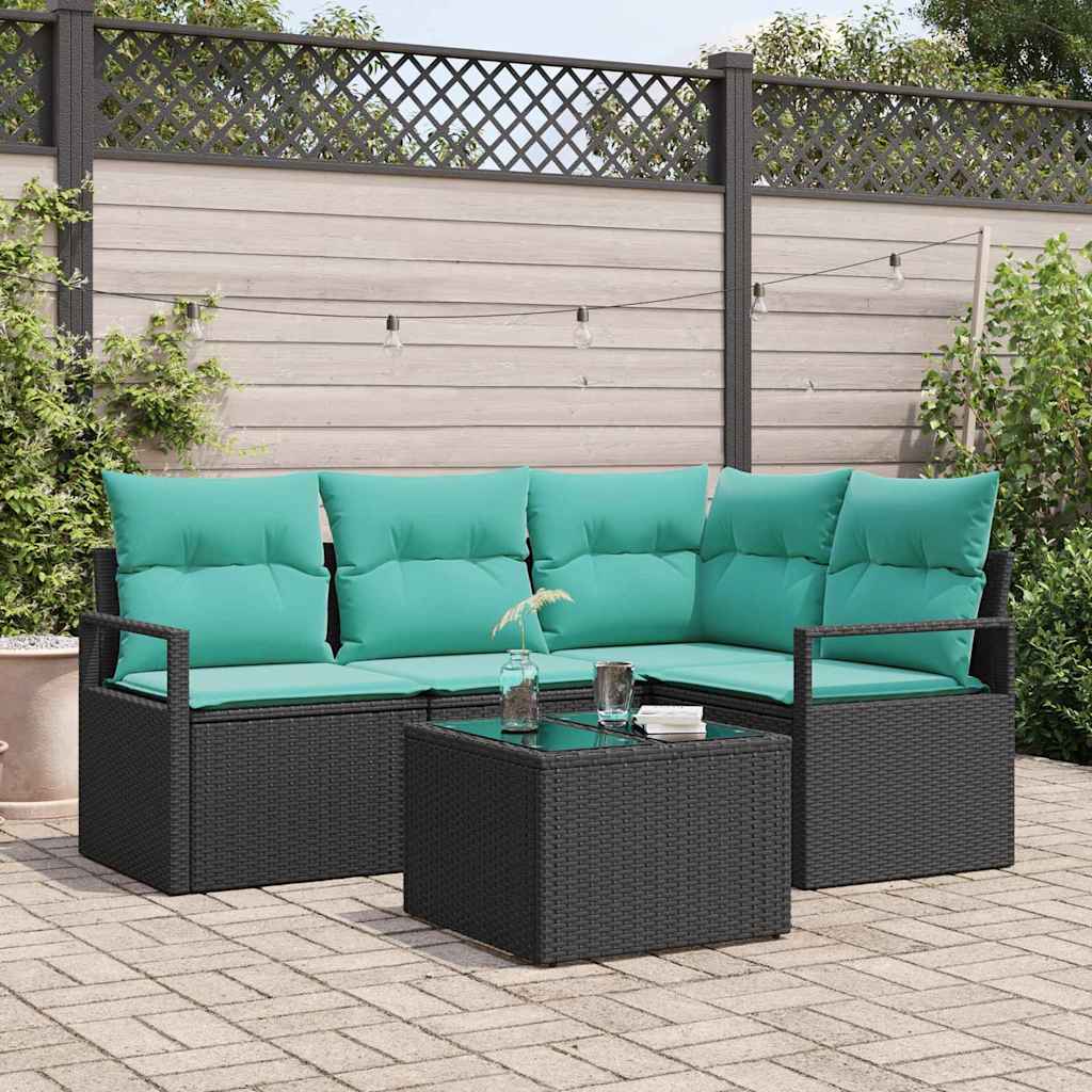 vidaXL Bankstel 4 pcs Bruin poly rattan