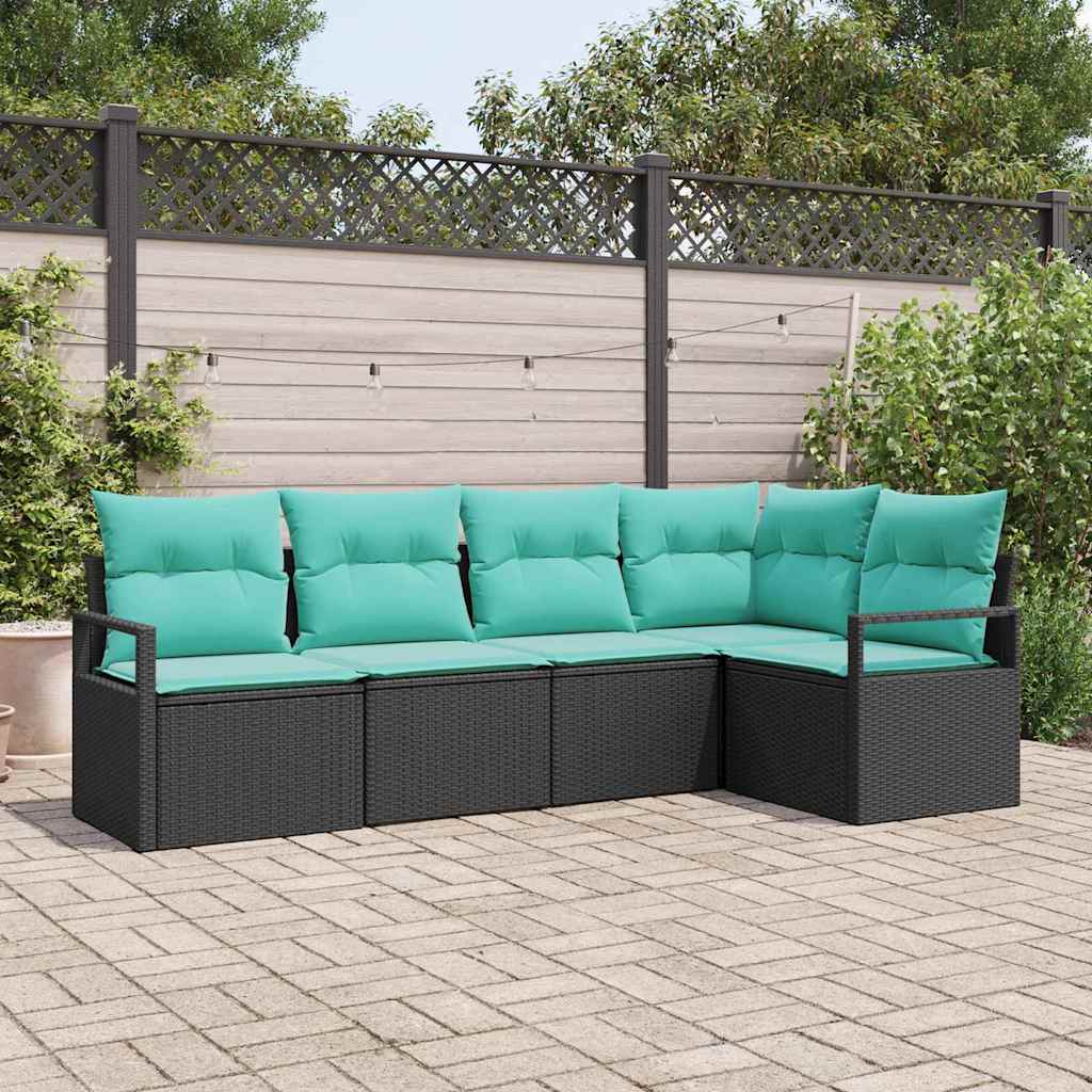 vidaXL Bankstel 5 pcs Bruin poly rattan