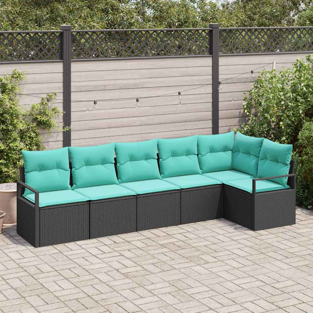 vidaXL Bankstel 6 pcs Bruin poly rattan