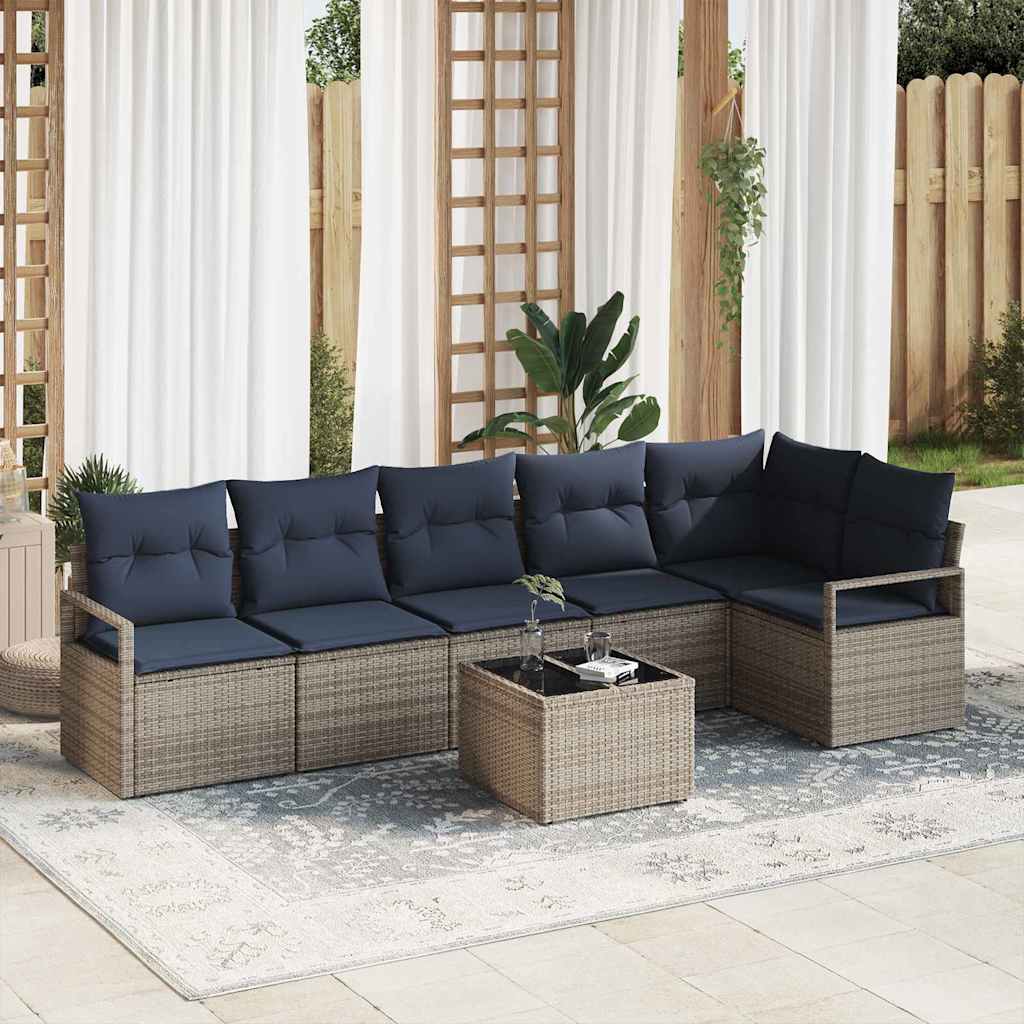vidaXL Bankstel 6 pcs Bruin poly rattan