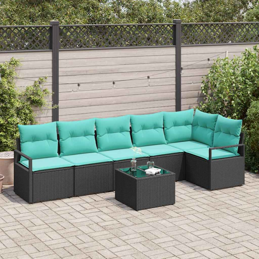 vidaXL Bankstel 6 pcs Bruin poly rattan