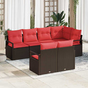 vidaXL Bankstel 7 pcs Bruin poly rattan