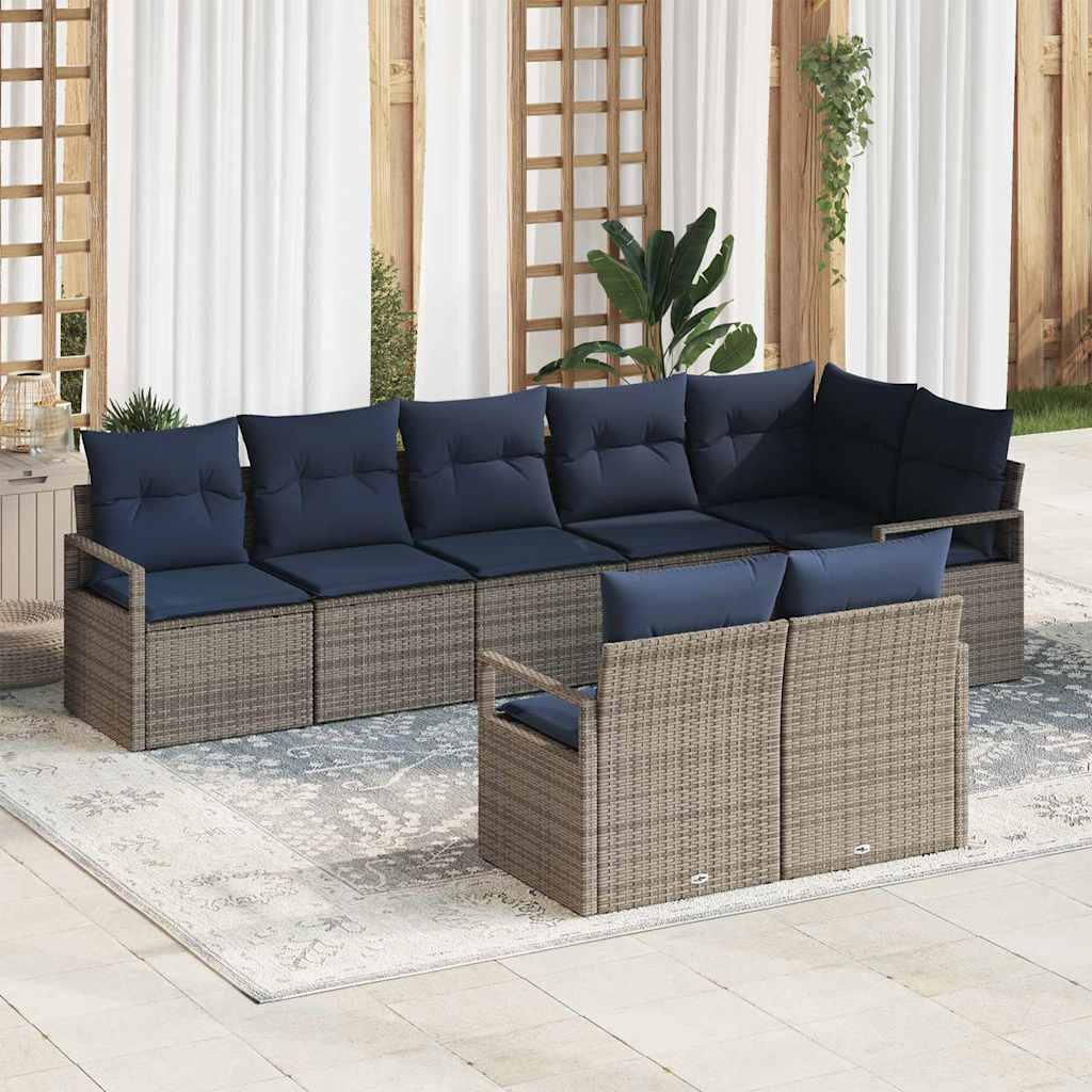 vidaXL Bankstel 8 pcs Bruin poly rattan