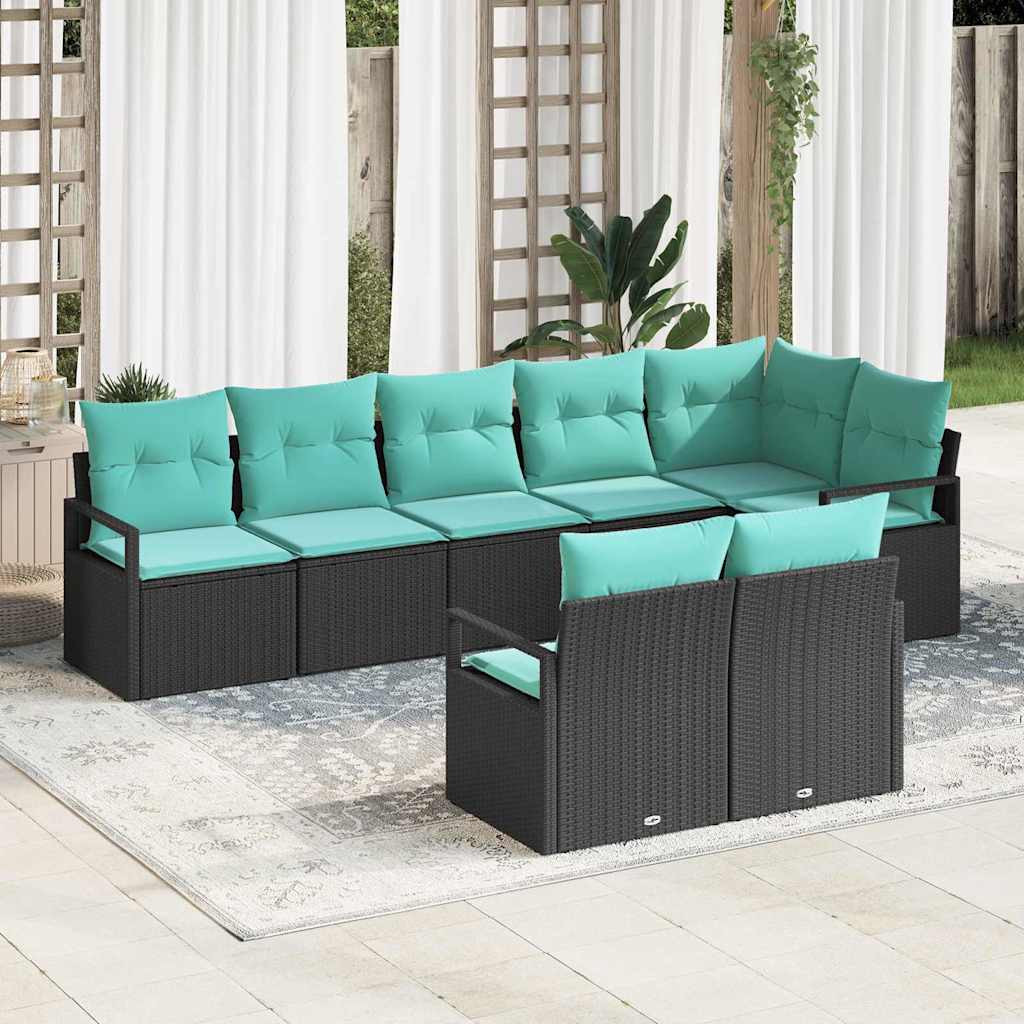 vidaXL Bankstel 8 pcs Bruin poly rattan