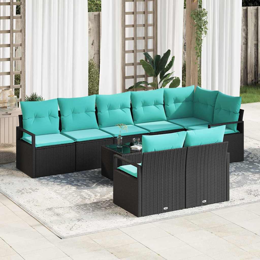 vidaXL Bankstel 8 pcs Bruin poly rattan