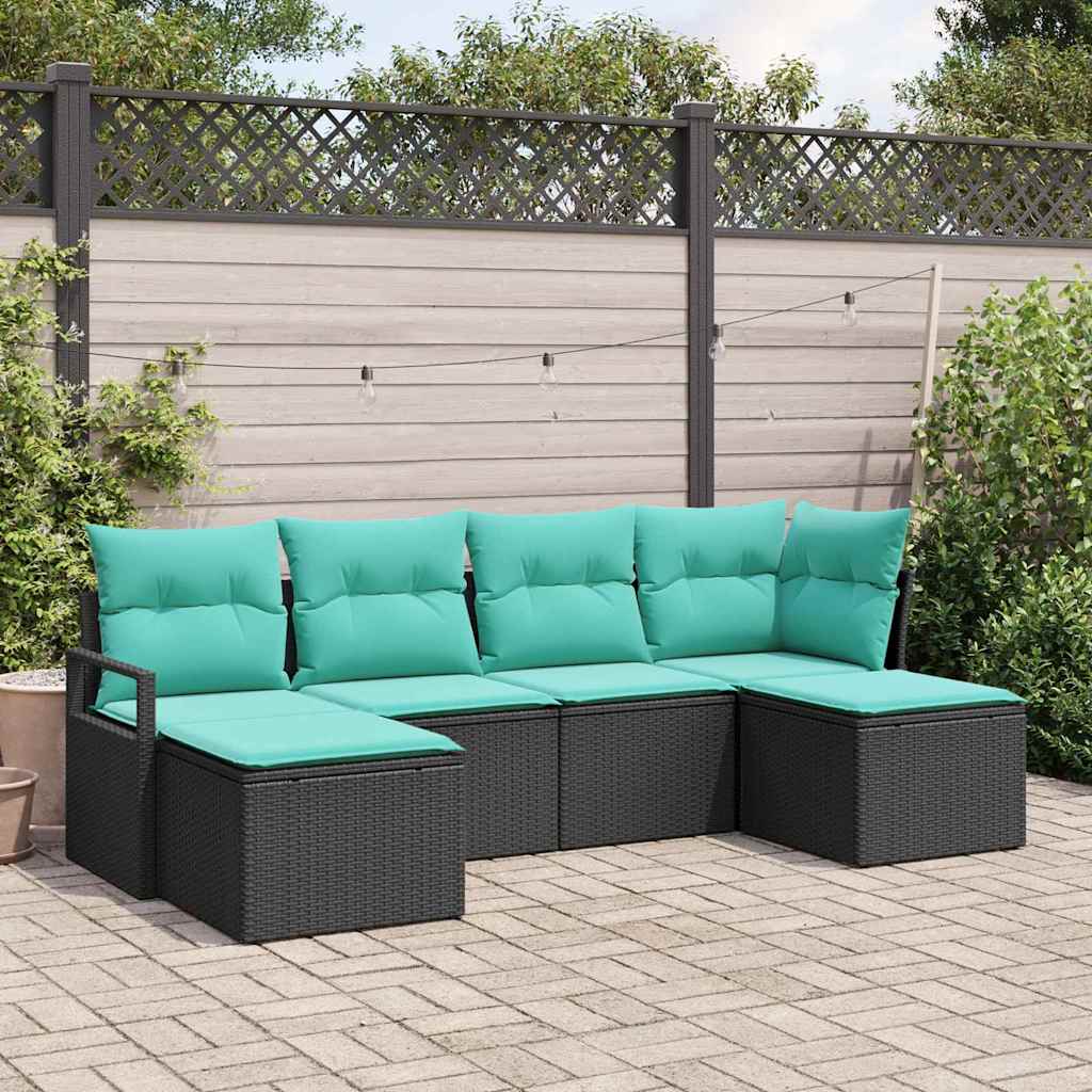 vidaXL Bankstel 6 pcs Bruin poly rattan