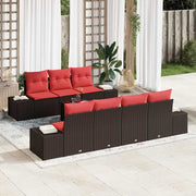 vidaXL Tuin Sofa Set met kussen 8 pcs Bruin poly rattan