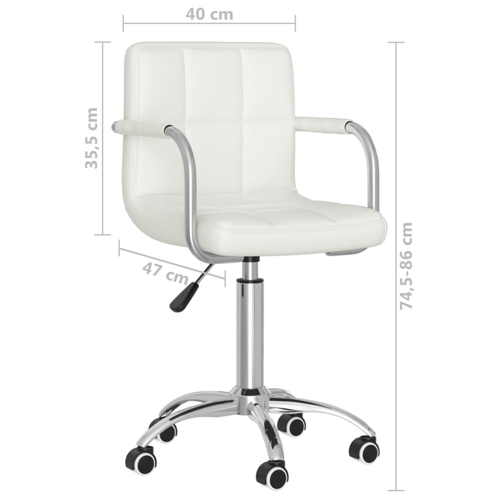 vidaXL Eetkamerstoelen draaibaar 2 st kunstleer wit