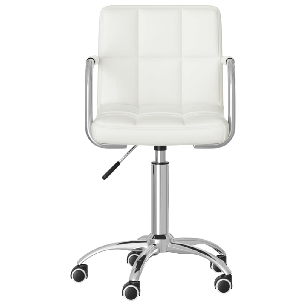 vidaXL Eetkamerstoelen draaibaar 2 st kunstleer wit