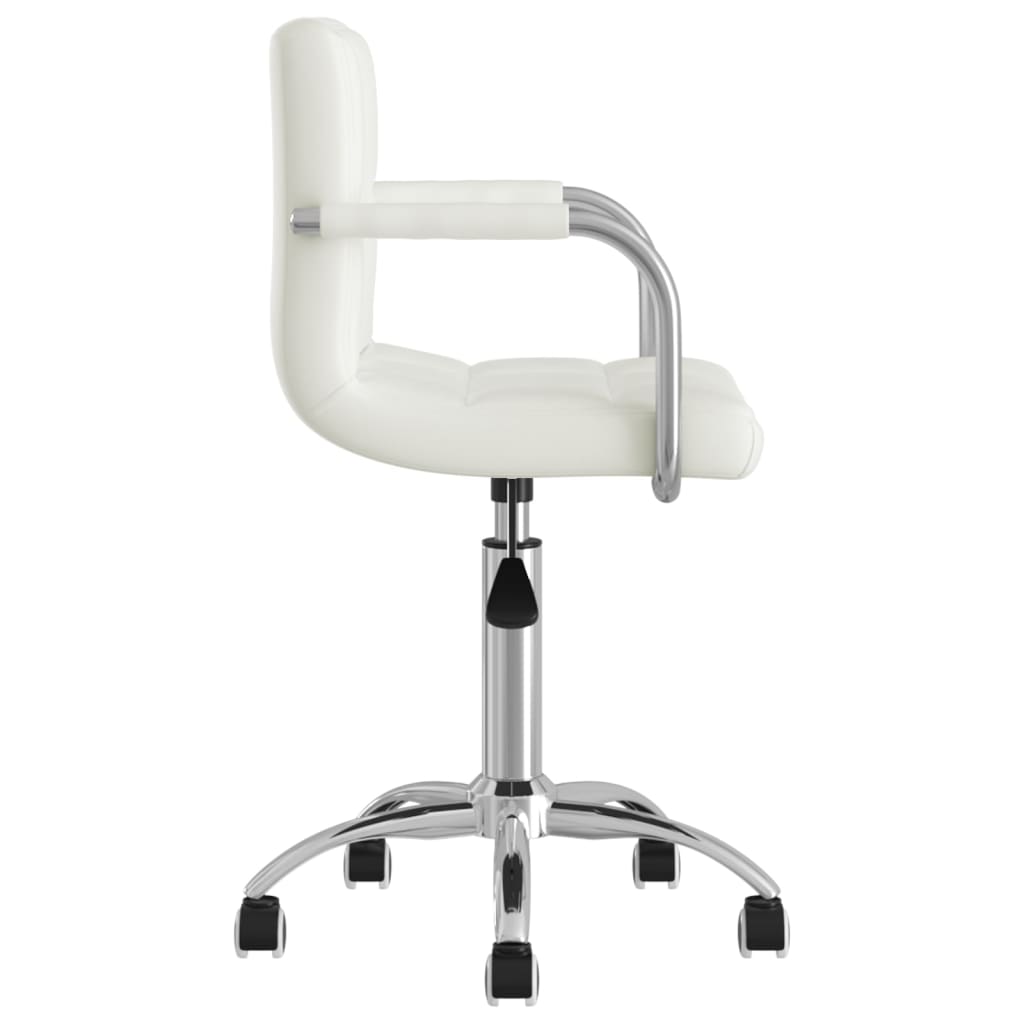 vidaXL Eetkamerstoelen draaibaar 2 st kunstleer wit