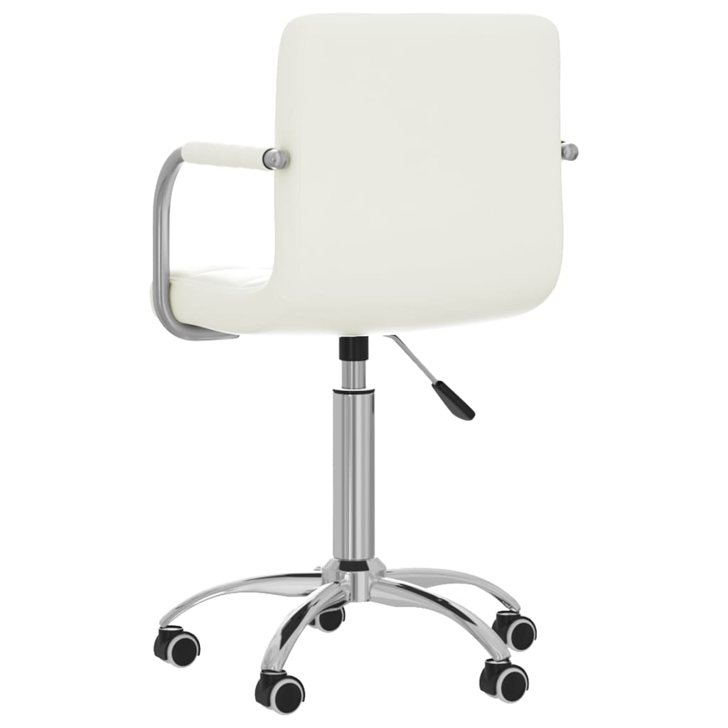 vidaXL Eetkamerstoelen draaibaar 2 st kunstleer wit