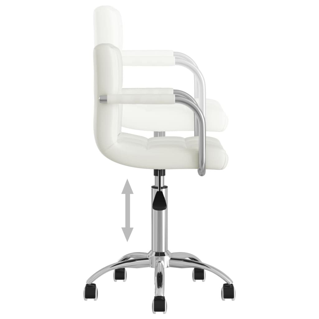 vidaXL Eetkamerstoelen draaibaar 2 st kunstleer wit