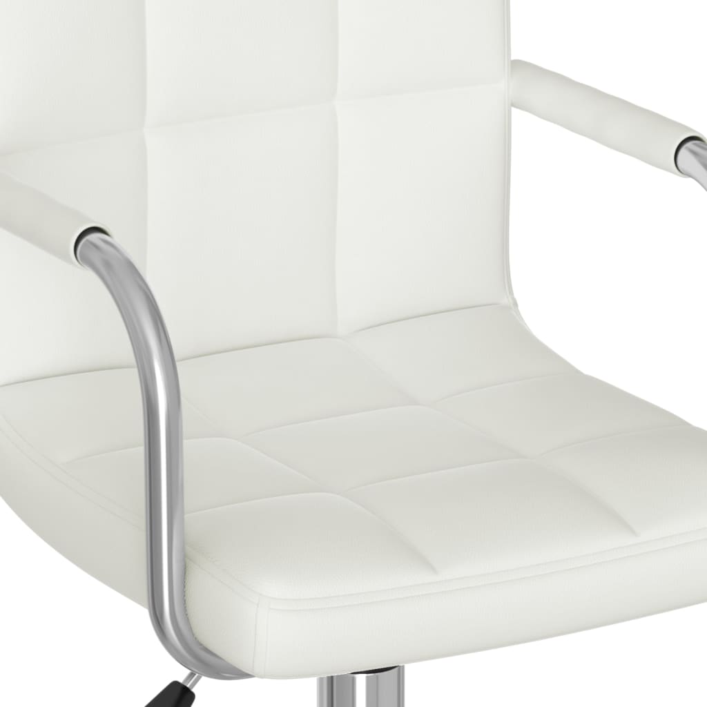vidaXL Eetkamerstoelen draaibaar 2 st kunstleer wit