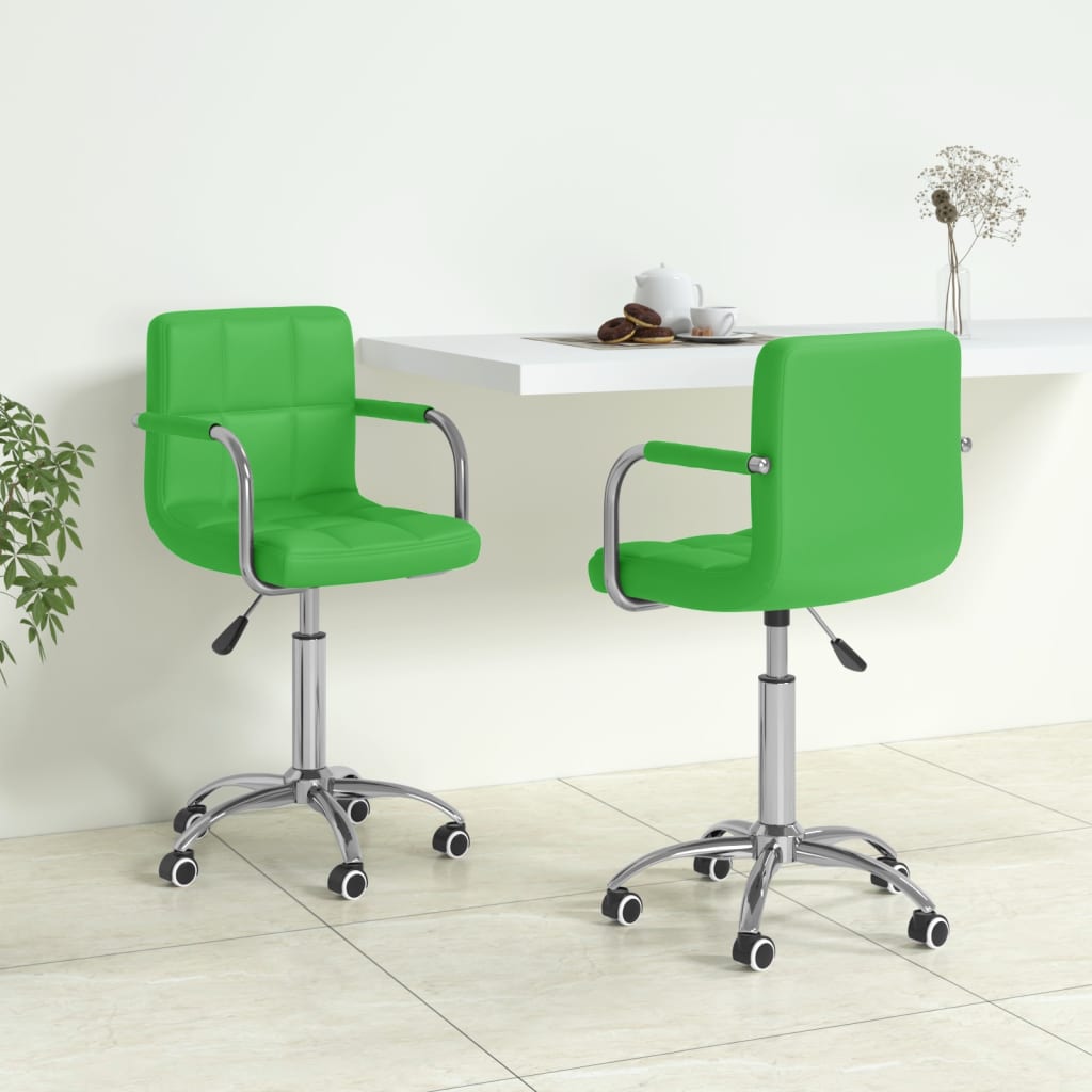 vidaXL Eetkamerstoelen draaibaar 2 st kunstleer wit