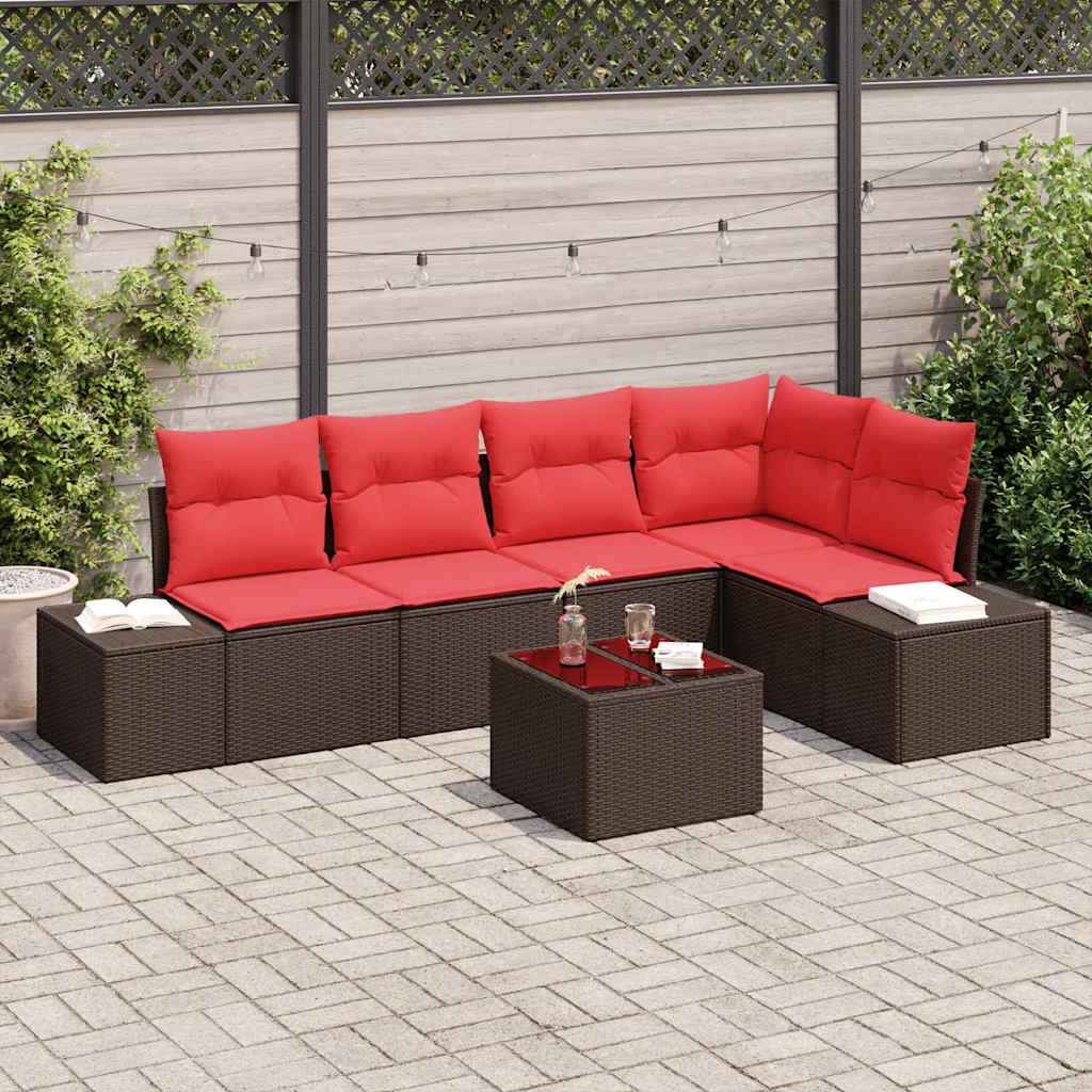 vidaXL Tuin Sofa Set met kussen 5 pcs Bruin poly rattan