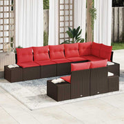 vidaXL Tuin Sofa Set met kussen 8 pcs Bruin poly rattan