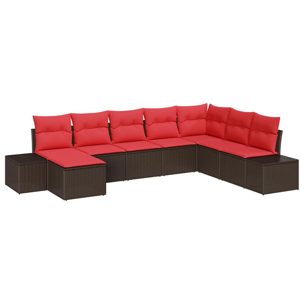 vidaXL Tuin Sofa Set met kussen 8 pcs Bruin poly rattan