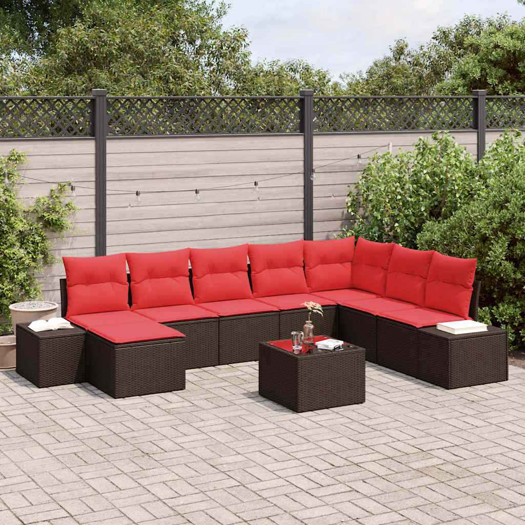 vidaXL Tuin Sofa Set met kussen 8 pcs Bruin poly rattan