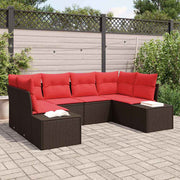 vidaXL Tuin Sofa Set met kussen 6 pcs Bruin poly rattan