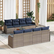 vidaXL Tuinbankenset 9 st Grijs poly rattan